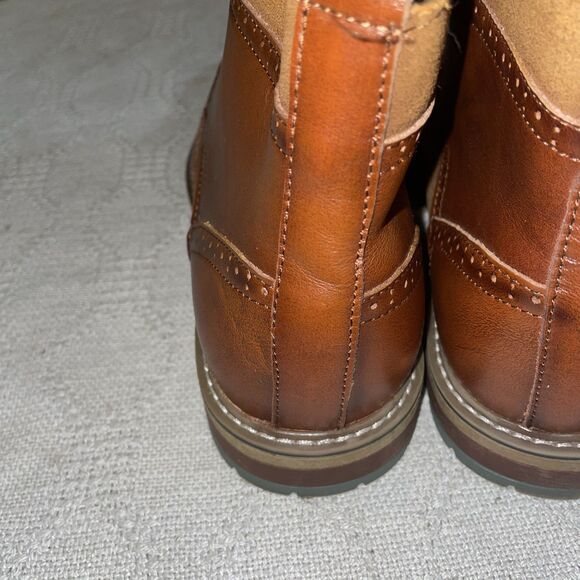 Arkbird Men’s Ankle Boots Size 10.5 D Brown Colorblock Leather Wingtip Business - Picture 11 of 12